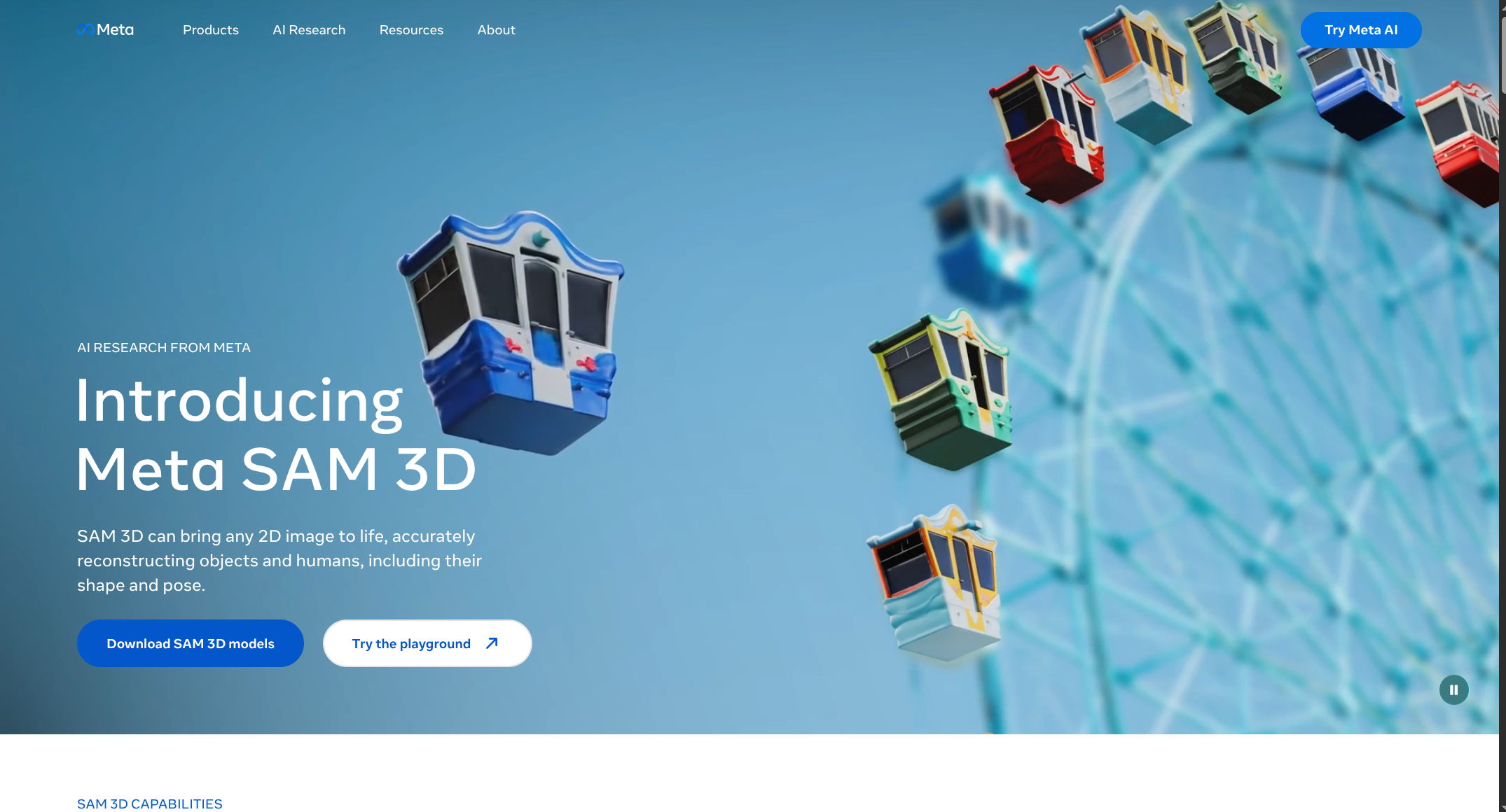 Meta SAM 3D screenshot
